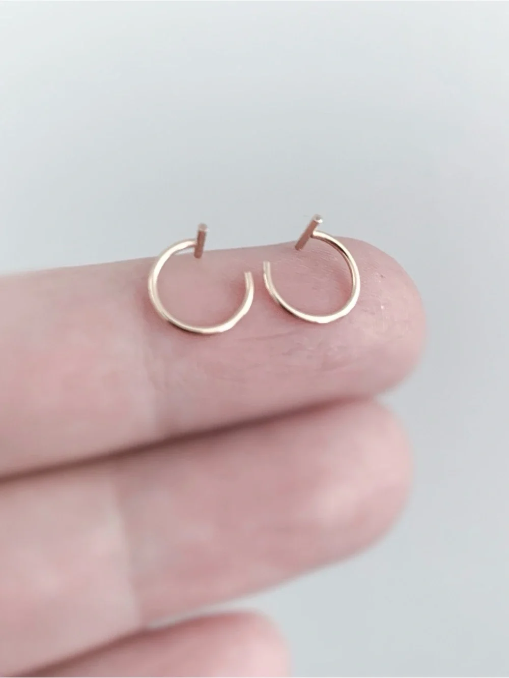 Sterling Silver Tiny T Hoop  and Shorty Ear Huggers -  one of each, not sets